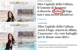 Scopri di più sull'articolo Miss Italia e la barzelletta del logo di Capitale della Cultura che un giorno ha “rubato” e l’altro no